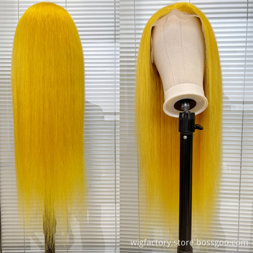 wholesale 30 inch straight brazilian human hair wigs,lace wigs 100% virgin human hair, yellow color highlight lace front human h